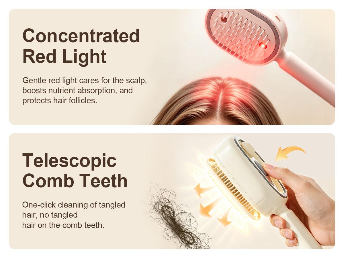 Electric Spray Airbag Massage Hair Comb, Essential Oil Atomization Hair Care Brush, Self-Cleaning Anti-Tangle Anti-Static Detangler for Smooth & Voluminous Hair Electric Spray Airbag Massage Hair Comb, Essential Oil Atomization Hair Care Brush, Self-Cleaning Anti-Tangle Anti-Static Detangler for Smooth & Voluminous Hair
