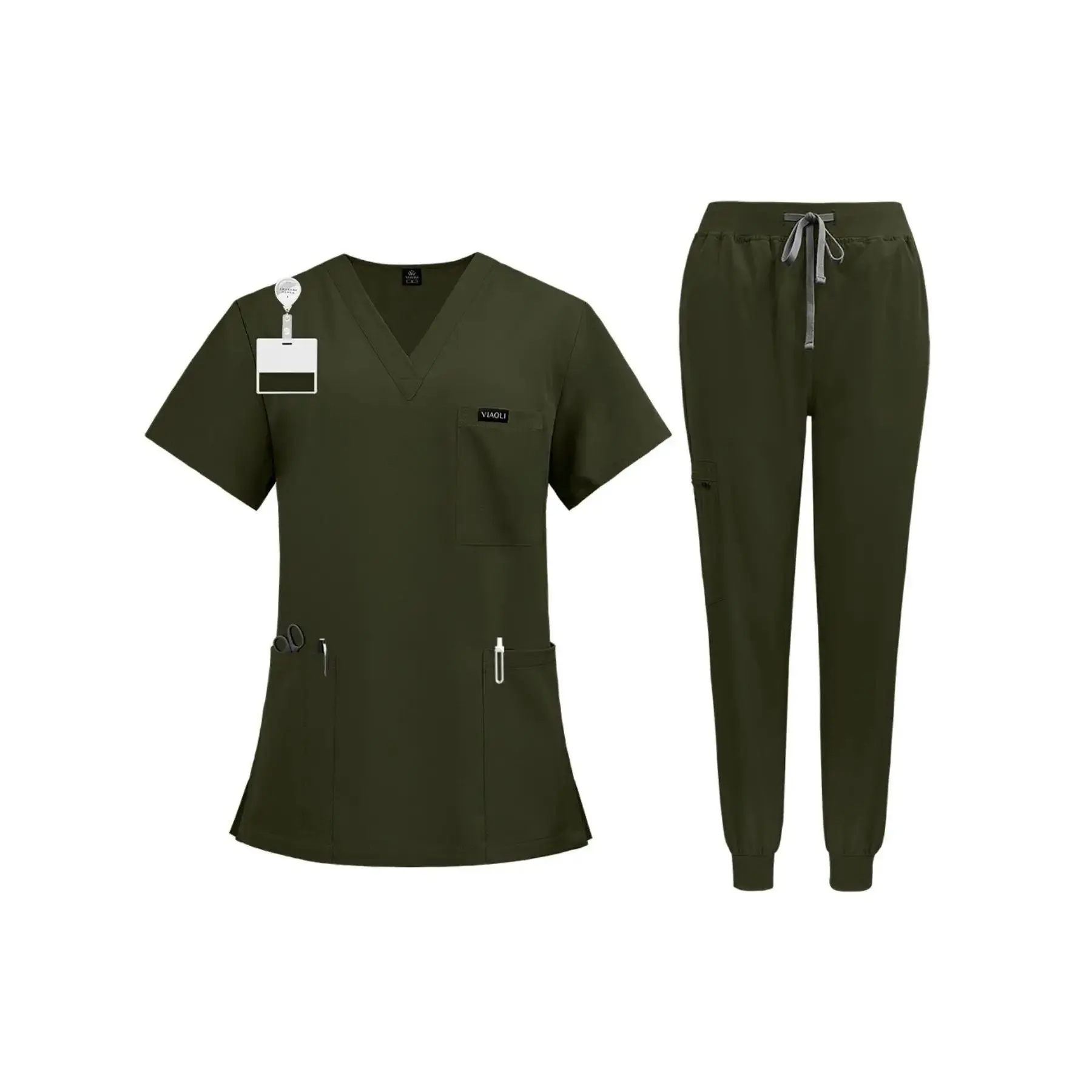 Unisex Summer Short Sleeve Work Set |   Pet Hospital & Pet Grooming Uniform for Veterinary Staff, Groomers, and Animal Care Teams,scrub,Elastic,Women's,scrubs,Stretch,Fully,Woman,Navy,Stretchy,Washable