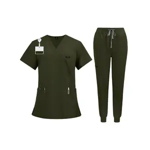 Unisex Summer Short Sleeve Work Set |   Pet Hospital & Pet Grooming Uniform for Veterinary Staff, Groomers, and Animal Care Teams