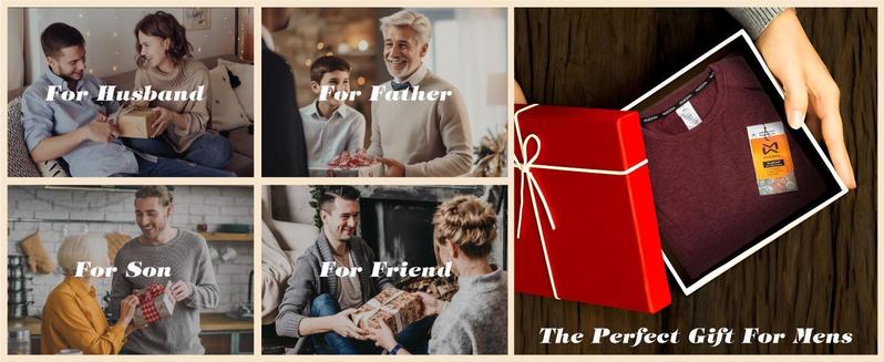 Muezna Men's Thermal Top and Bottom Set Underwear Long Johns Base Layer with Soft Fleece Lined Fabric Black with White Accents