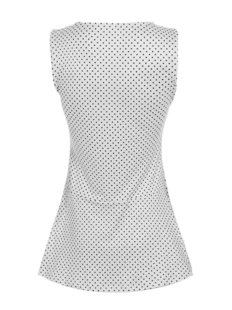 Women's Polka Dot Print Round Neck Dress, Fashion Casual Sleeveless Dress for Daily Outdoor Wear, Ladies Dress for Summer, Casual Dresses