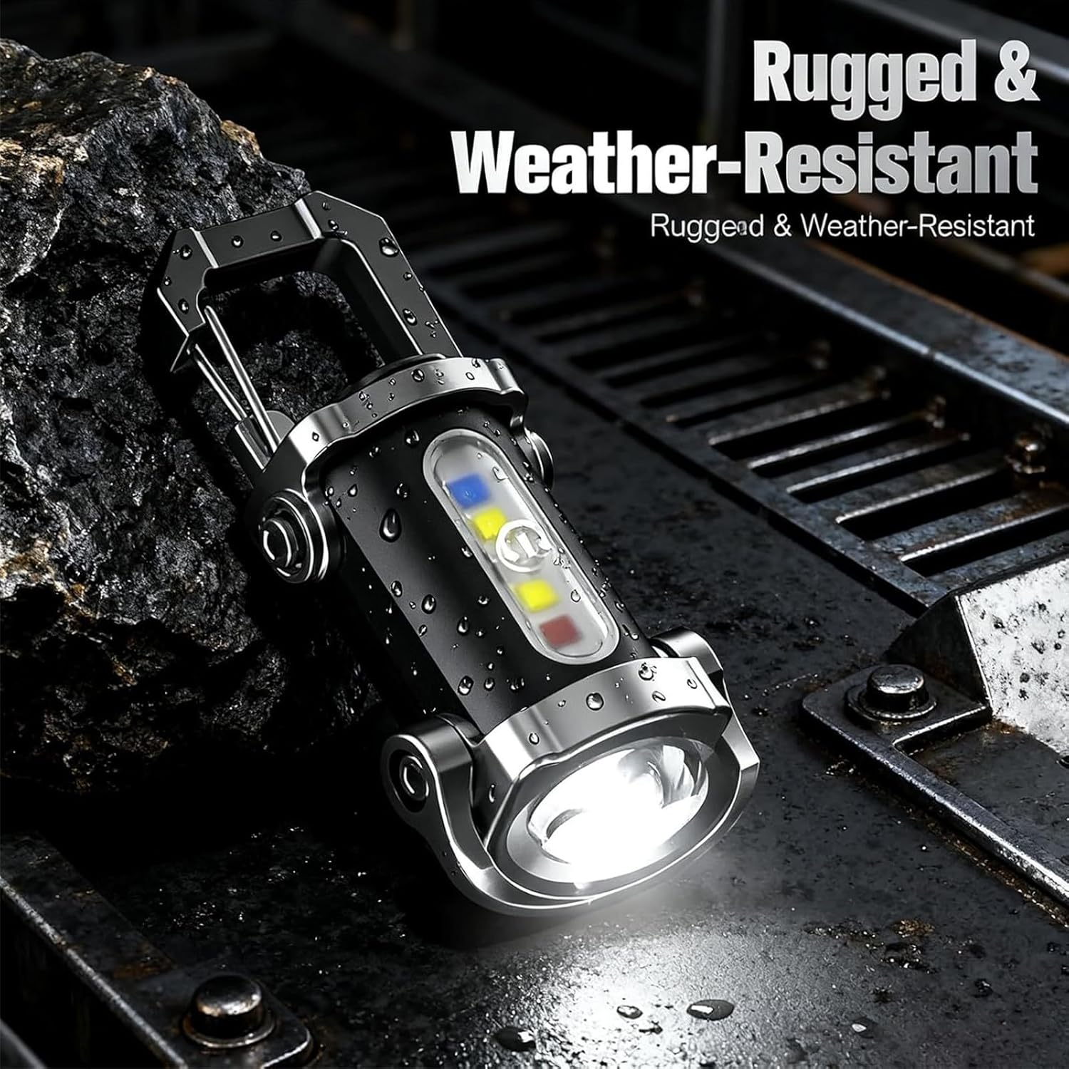 Rechargeable Mini Keychain Flashlights, 2-Pack Pocket Lights for Outdoor Adventures & Emergency Lighting (Black)