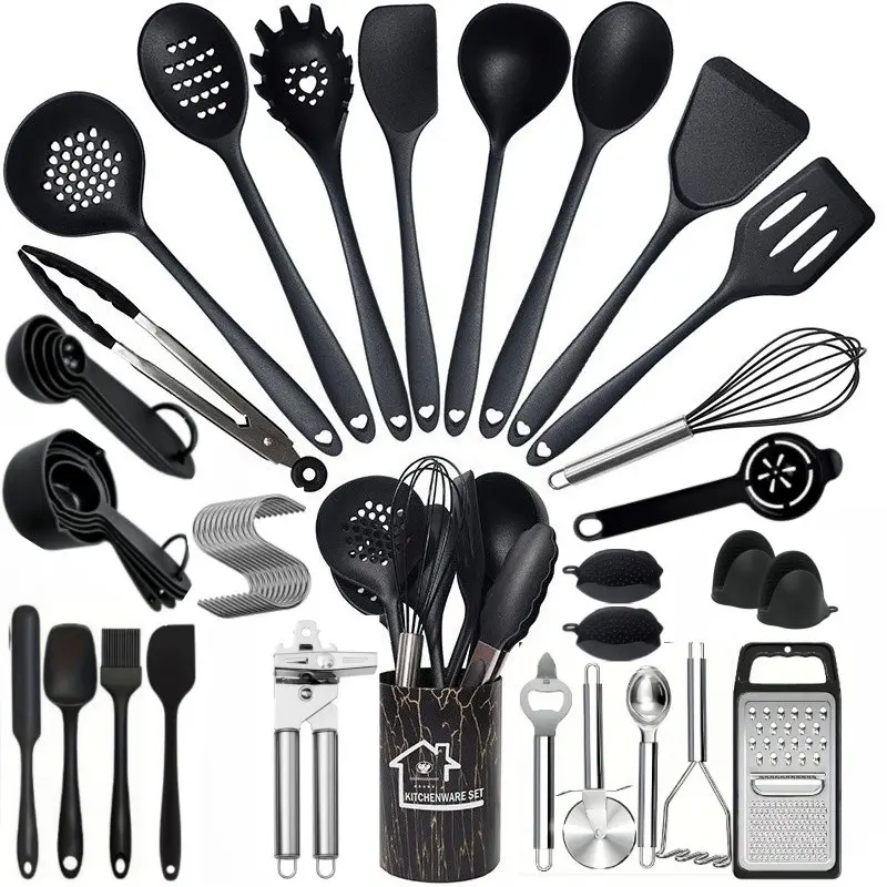 Silicone Kitchen Tool Set, Non-Stick Heat-Resistant, Food Grade Silicone, BPA-Free, 18/25/46 Pieces, Spatula, Spoon, Turner, Utensils