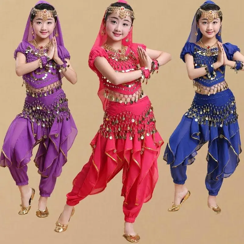 professional oriental indian bollywood bellydance costume set belly dance suit dancing for women kids set girls adult for child