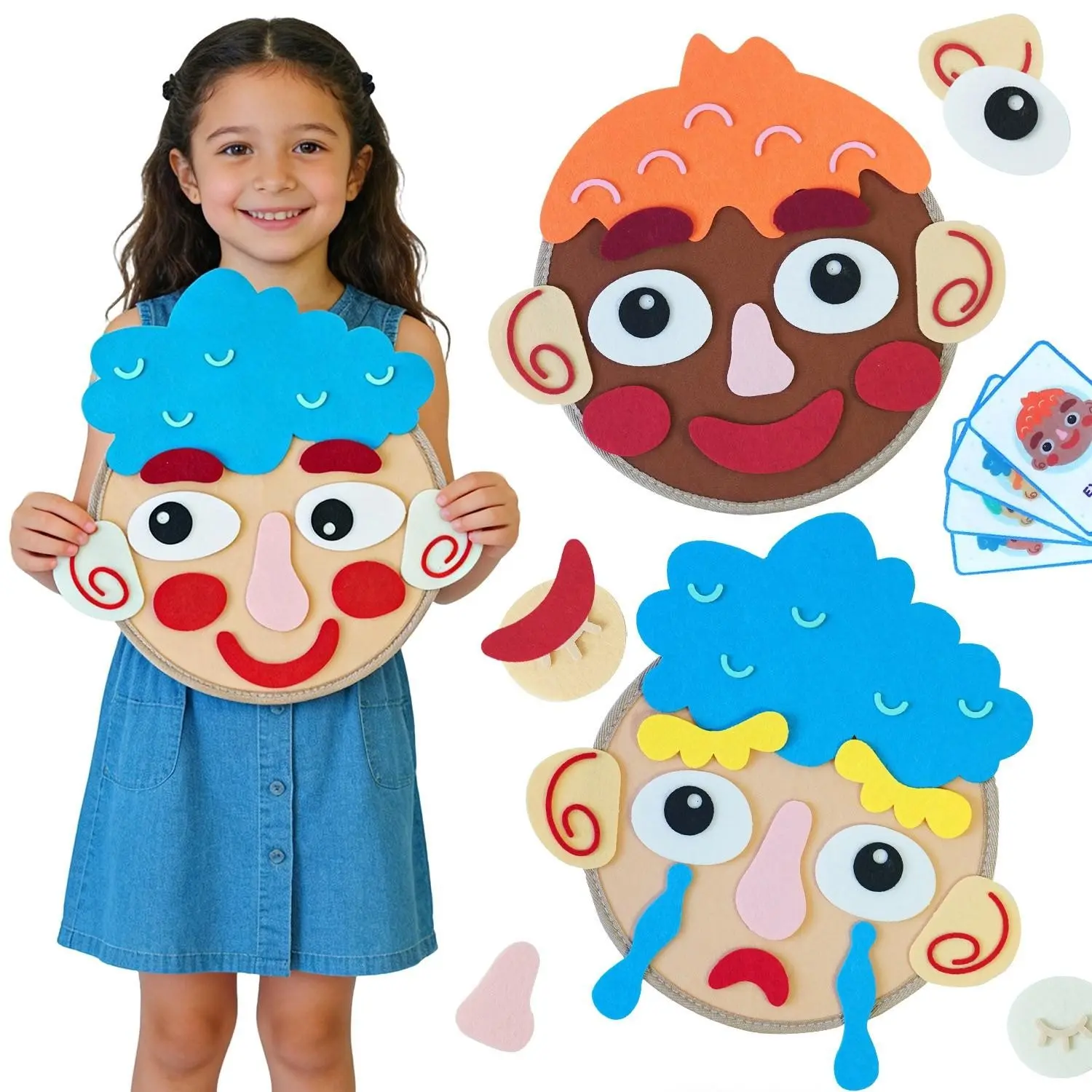 Felt Emotion Perception Busy Board, Preschool Early Education Game, Preschool Learning Tool, Child Social Emotional Learning Sensory Toy, Montessori Toy, Sensory Activity Board, Ages 3+