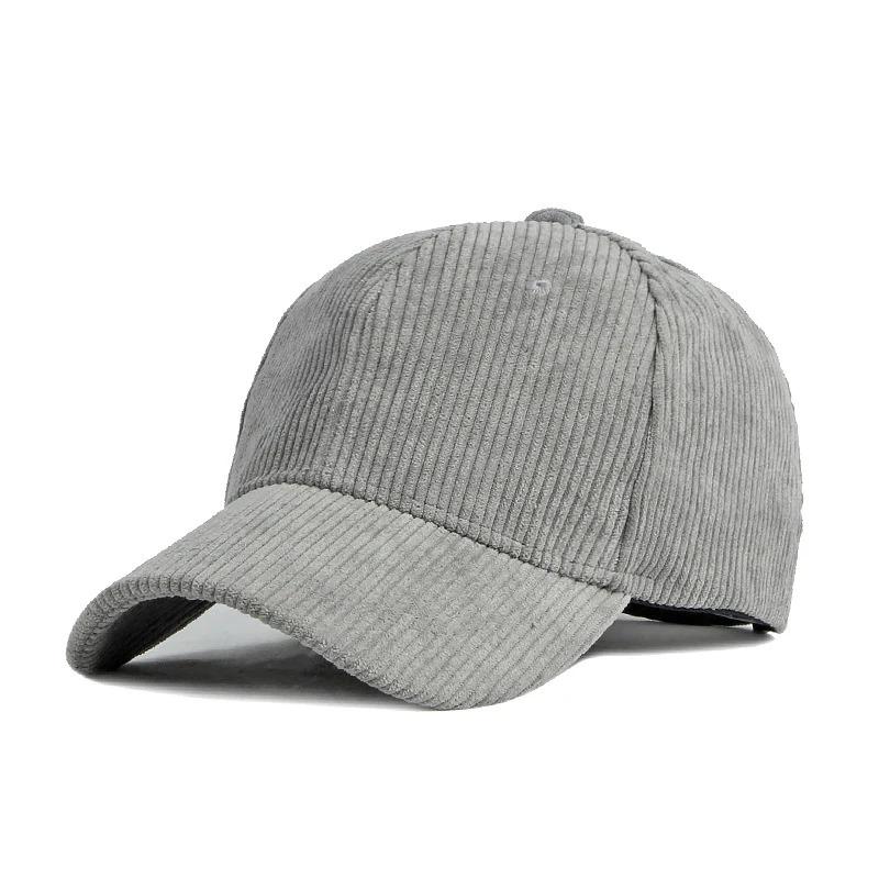 New autumn and winter solid color corduroy baseball cap for men and women, simple duckbill cap