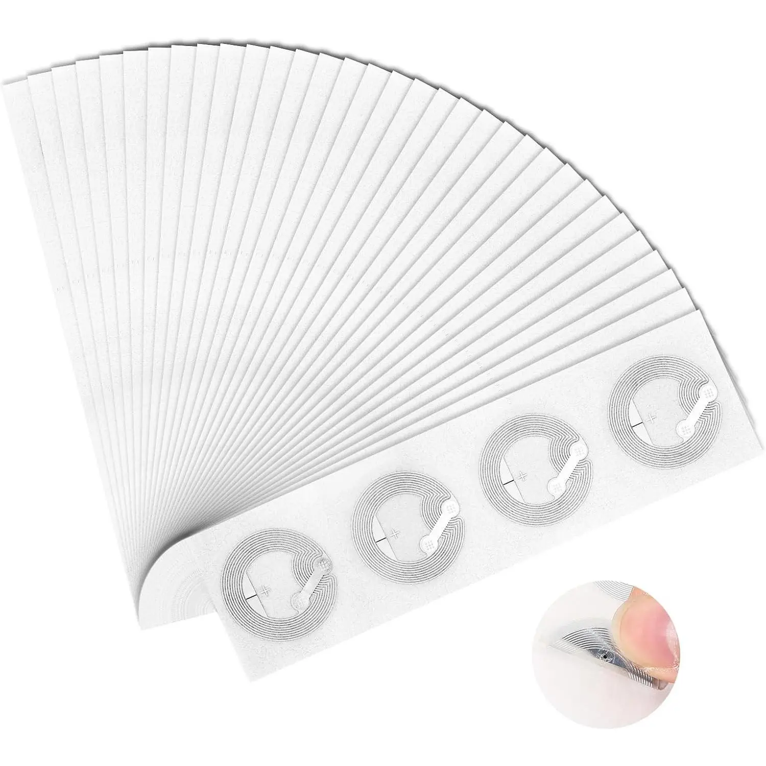 100 Pcs NFC Stickers Ntag215 Programmable NFC Tags Sticker Rewritable RFID Stickers 504 Bytes Memory Adhesive Labels Compatible with NFC-Enableds