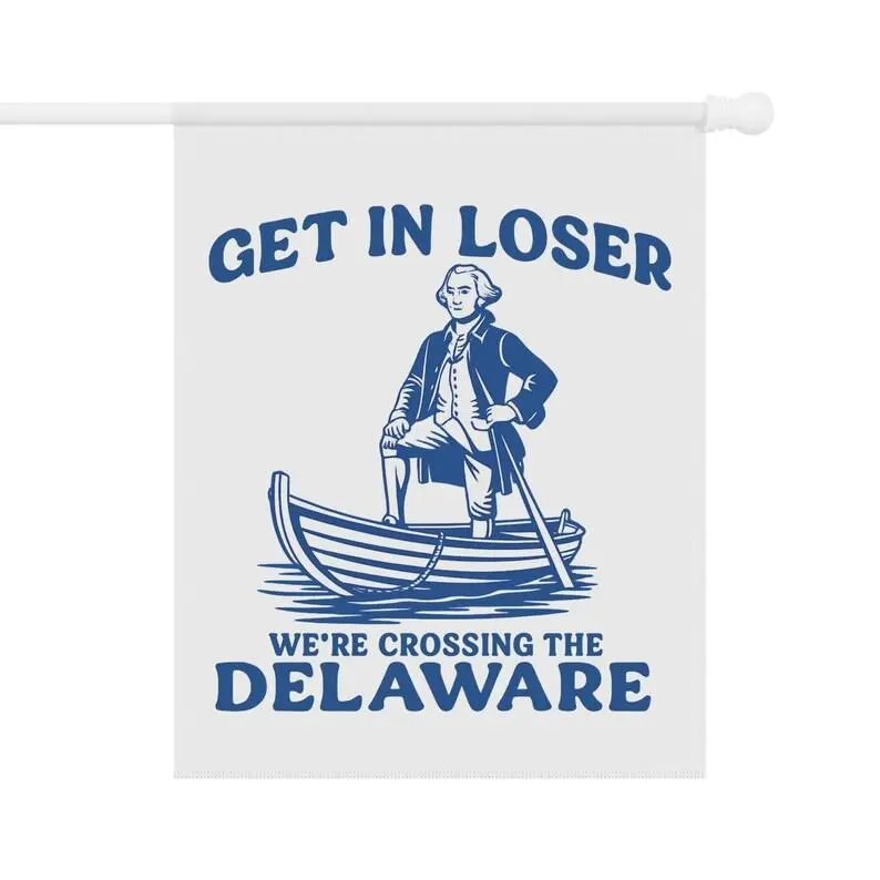 Funny George Washington Image Polyester Fabric Single Flag - Patriotic Courtyard Decor, Crease-Resistant Outdoor Textile