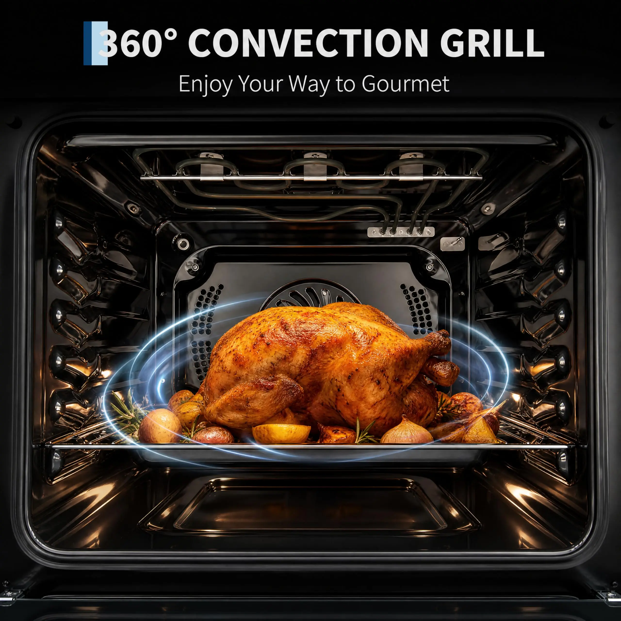 Garvee 24" Built-in Steam Oven Combo, 2.5 Cu.ft Electric Wall Oven with 5 Cooking Modes, Touch Control, Triple Glass Door & Easy Clean Interior