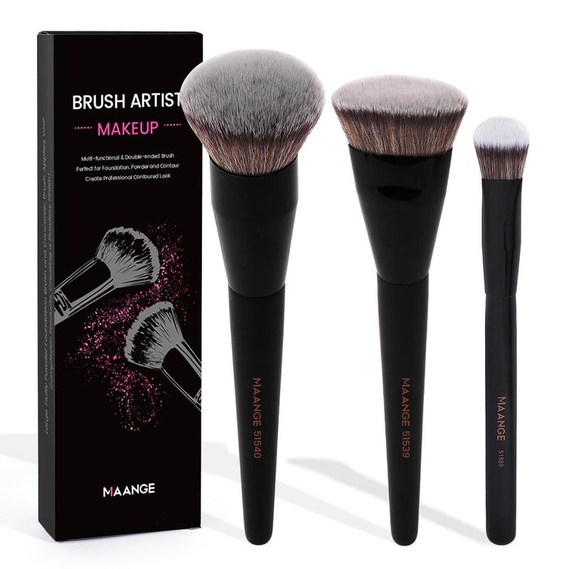 Makeup Brush Set, 3 Counts/set Professional Makeup Brush with Soft Bristles, Multifunctional Makeup Tool for Women & Girls