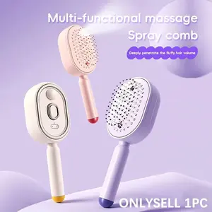 Electric Spray Cushion Massage Comb, Four-In-One Fine Mist Hair Brush, Scalp Massage, Anti-Tangle, Anti-Static, Rechargeable, Daily Hair Care