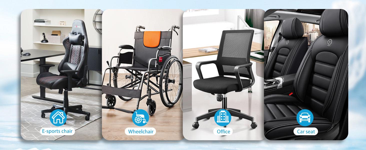 Gel Seat Cushion for Long Sitting - 16.5" x 14.5" x 2.4" (Thick&Soft) Gel Cushion for People Over 185 lbs, Pressure Relief Cushion for Office Chair, Egg for Wheelchair, Gel Pad for Car