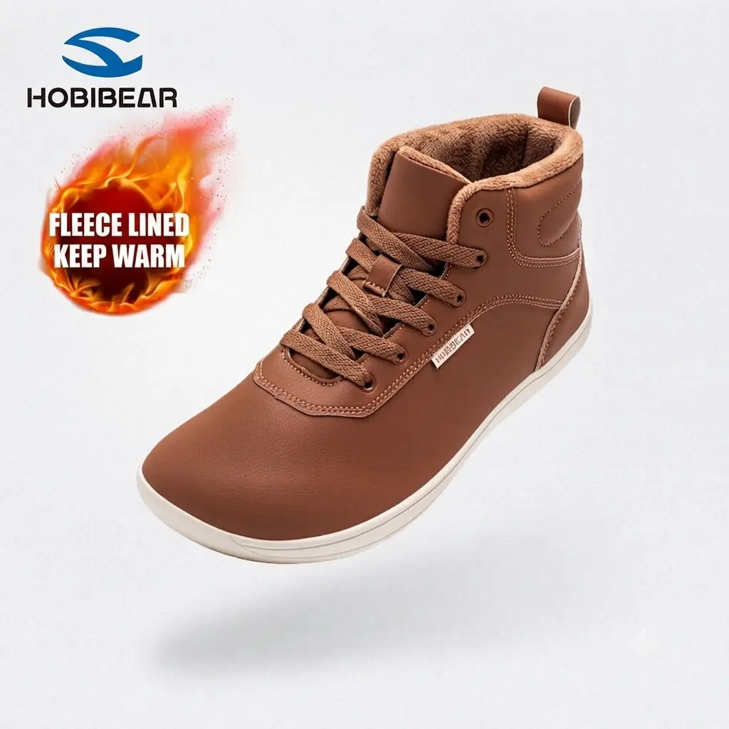 HOBIBEAR Unisex High-Top Barefoot Boots Wide Toe Box Minimalist Shoes - Comfortable Lightweight Walking & Outdoor Fashion Boots