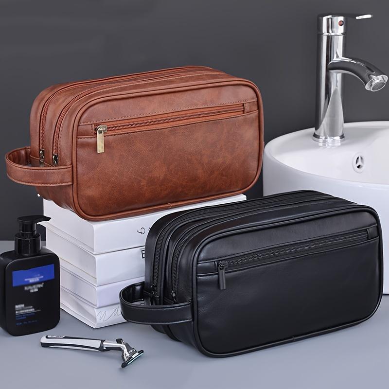 Men's toiletry bag, sports business travel PU leather toiletry bag, casual men's handbag