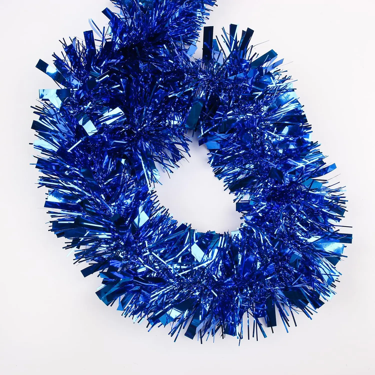 33FT Christmas Tinsel Garland,Blue Shiny Metallic Foil Decorations for Parade Floats, Halloween, Christmas Tree, New Year Parties,Birthday Party,Indoor and Outdoor Disco Party Suppliesfidget toys