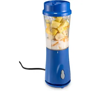 Portable Blender for Shakes and Smoothies, 14 Oz BPA Free Travel Cup & Lid, Durable Stainless Steel Blades, Personal Smoothie Blender, Blue, 51132G