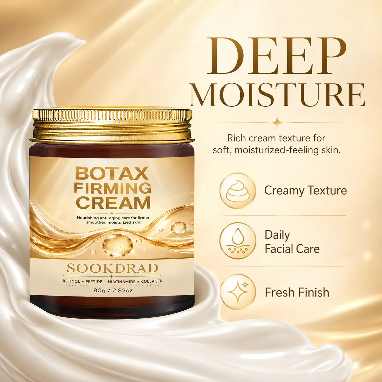 Botax Firming Cream, Retinol, Peptide, Niacinamide, Collagen, firming, smoothing, moisturizing, anti-aging, all skin types, nourishing skincare, 80g/2.82oz