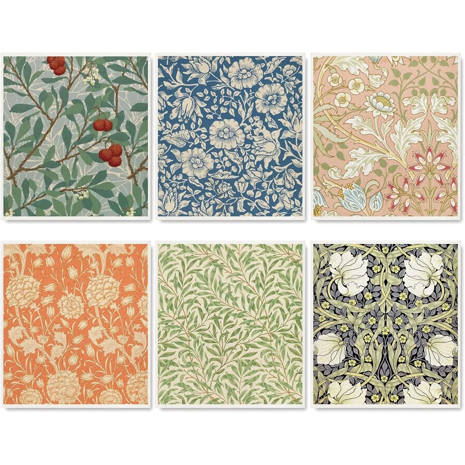 William Morris Swedish Kitchen Dishcloth Vintage Floral Absorbent Cotton Kitchen Towel Colorful Flower Dish Towel for Party Home Housewarming Cleaning Counter Wipes, 7 x 8 Inch, 6PcsGift.