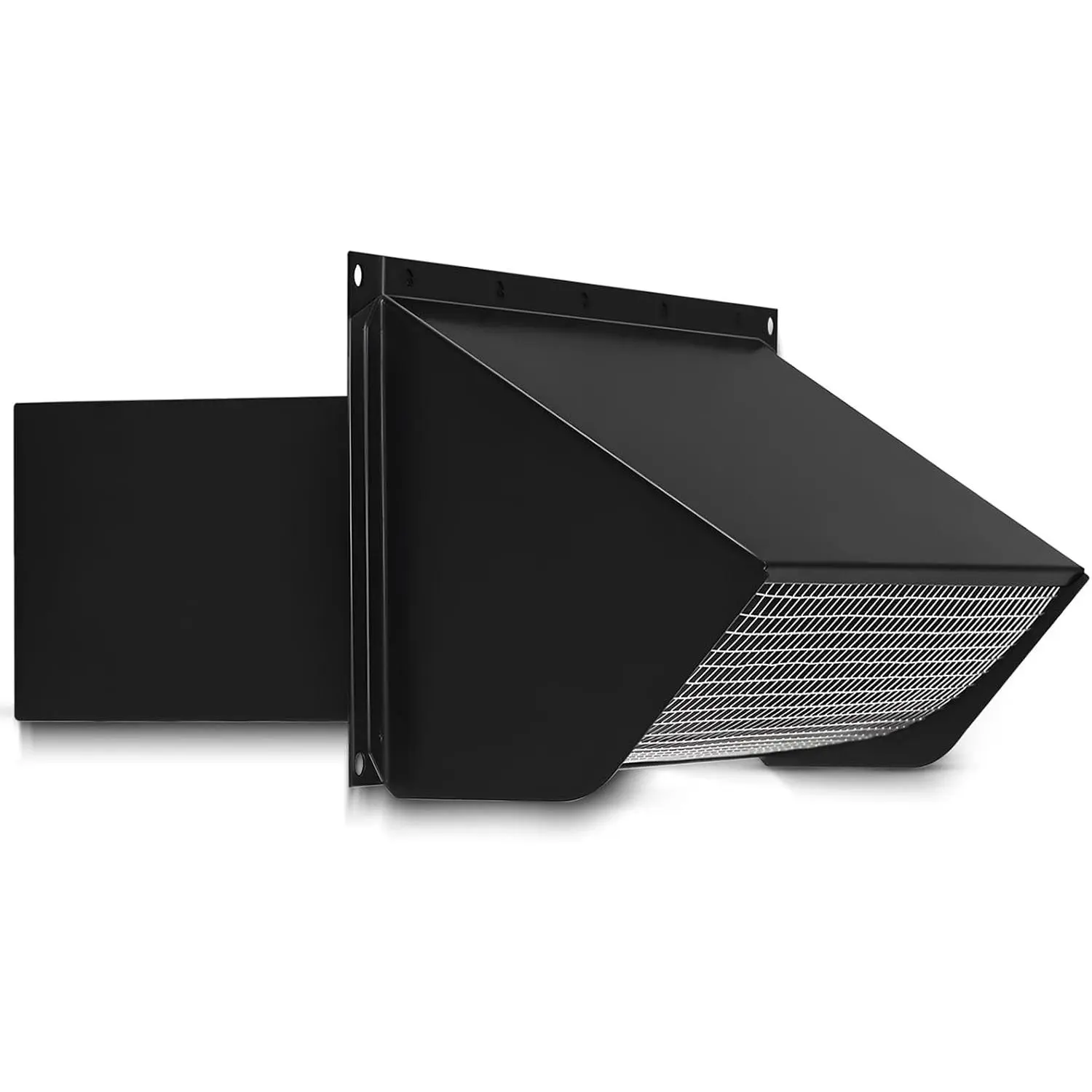Microwave Vent Range  Wall Cap, 3-1/4" x 10" Rectangular Exhaust Vent Cover with Damper & Screen,  for Broan &  Over-the-Range Microwaves, Kitchen & Bathroom Ventilation, Black