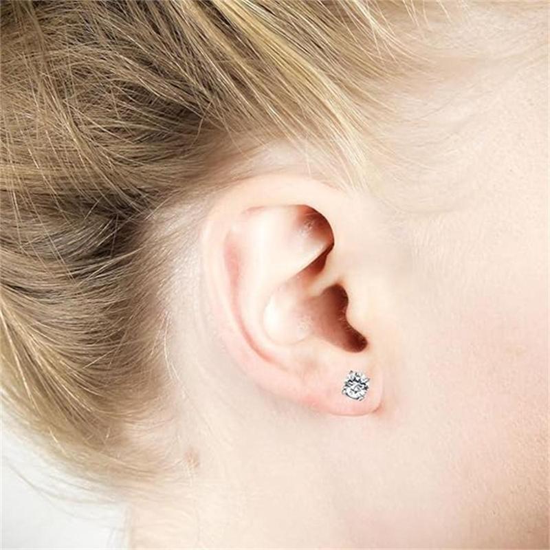 [ Stainless Steel Magnetic Stud Earrings ] No-Piercing Clip on Earrings 6 / 8MM Silver Brick Magnet Earring Simple and Fashionable Earcuff