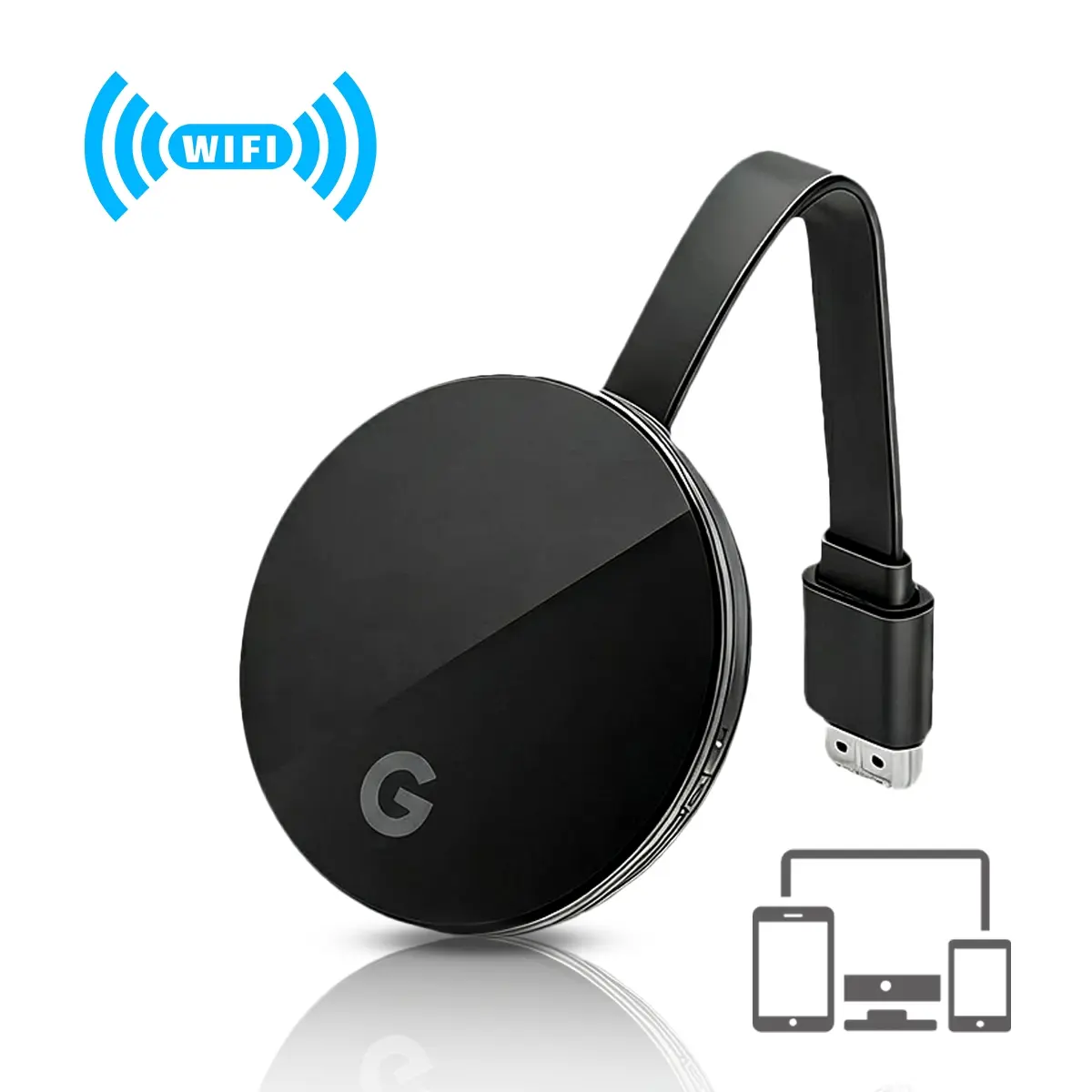 Wireless HDMI Display Dongle Adapter 2026, 1080P Plug & Play HDMI Extender Wireless Receiver for Smartphone/PC/Laptop to TV/Monitor/Projector work With Google chrome,HD Streaming Video/Audio/File, Airplay & Miracast (Black)