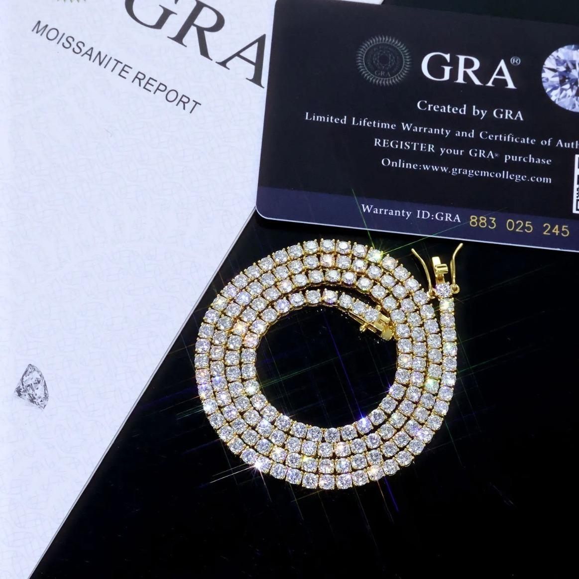 3/4/5mm Hip Hop Moissanite Tennis Necklace Ice Out VVS1 Diamond Chain Bling Bling Sparkling Jewelry Iced Out Chain Luxury Gift for Men Women Streetwear Jewelry 3/4/5mm Hip Hop Moissanite Tennis Necklace Ice Out VVS1 Diamond Chain Bling Bling Sparkling Jewelry Iced Out Chain Luxury Gift for Men Women Streetwear Jewelry