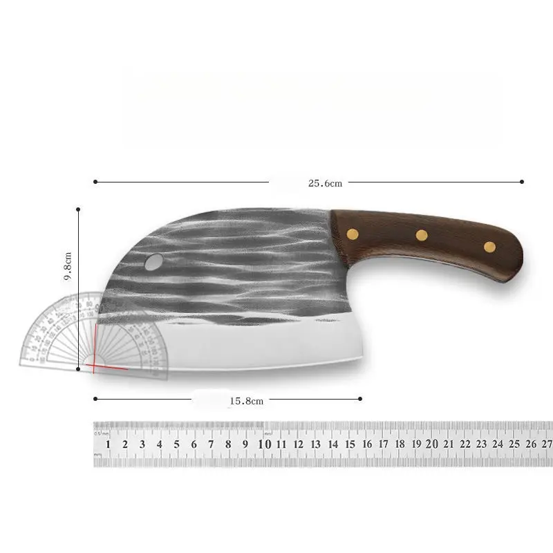 Semi-Circular Arc Fish Head Knife, Handmade Forged Sharp Kitchen Cleaver for Cutting Vegetables, Chopping Meat and Slicing, Chef's Special Household Tool