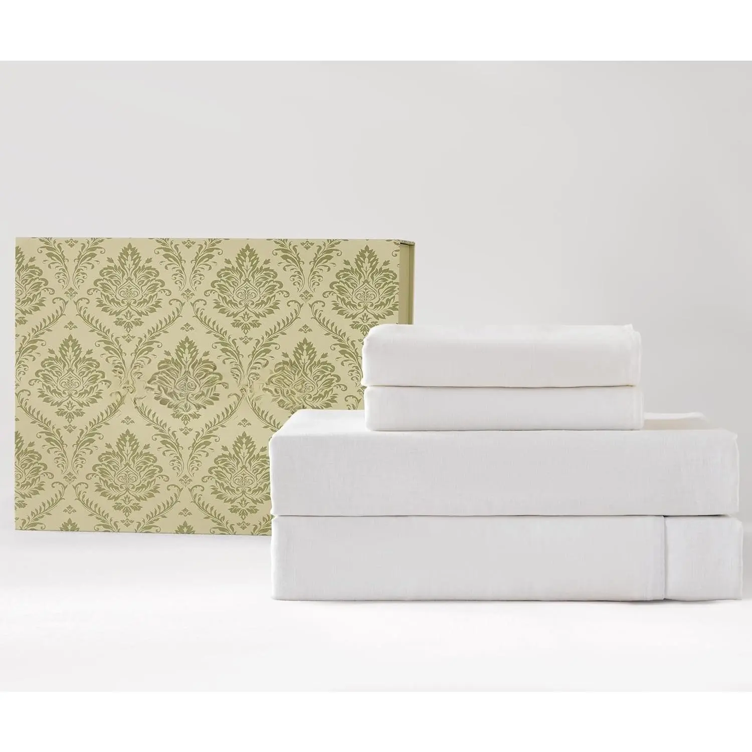 Pure Linen Sheets Set  Size 4-, Oeko-Tex Certified Stone Washed - Bedding for Hot Sleepers, Ultra Soft & Breathable with 16" Deep Pocket -White