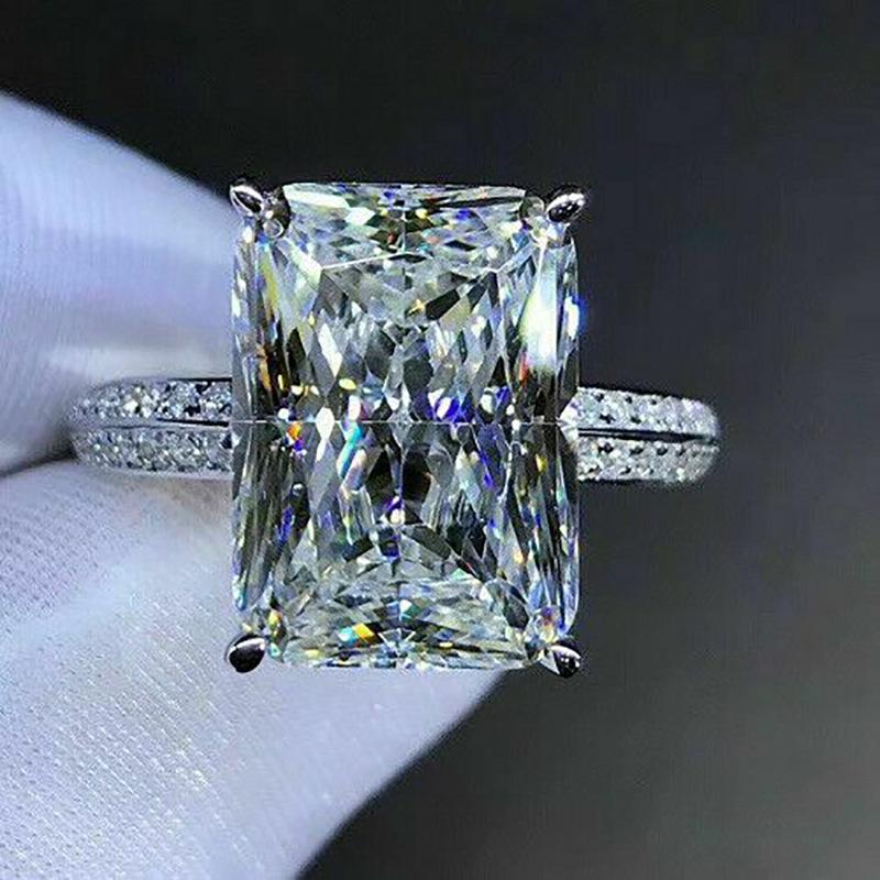 New Arrival Huge Radiant Cut CZ Solitaire Ring for Women | Minimalist Luxury Statement Band Gift