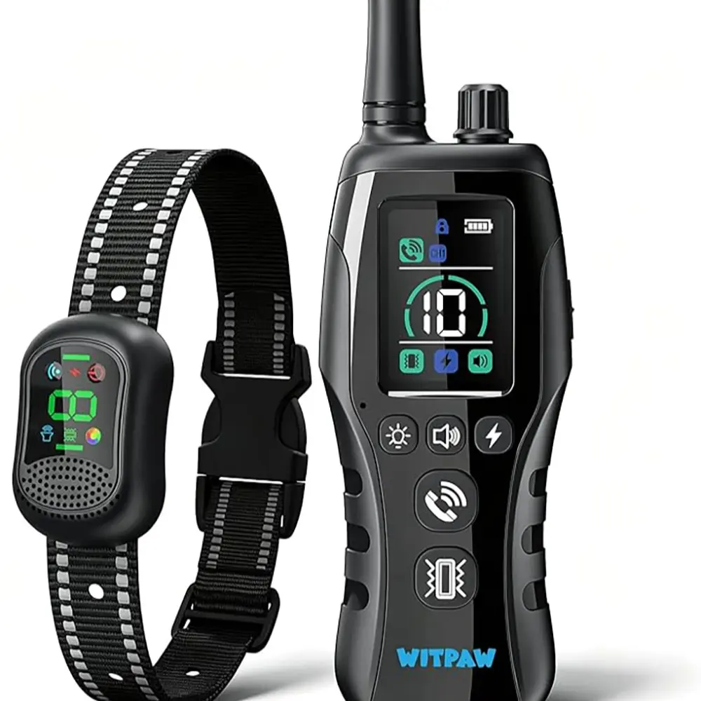 4900FT Remote Dog Training Collar, IP67 Waterproof Rechargeable Training Collar with 4 Safe Training Modes & Remote Voice Call Function, Adjustable Pet Training Collar for Small Medium Large Dogs