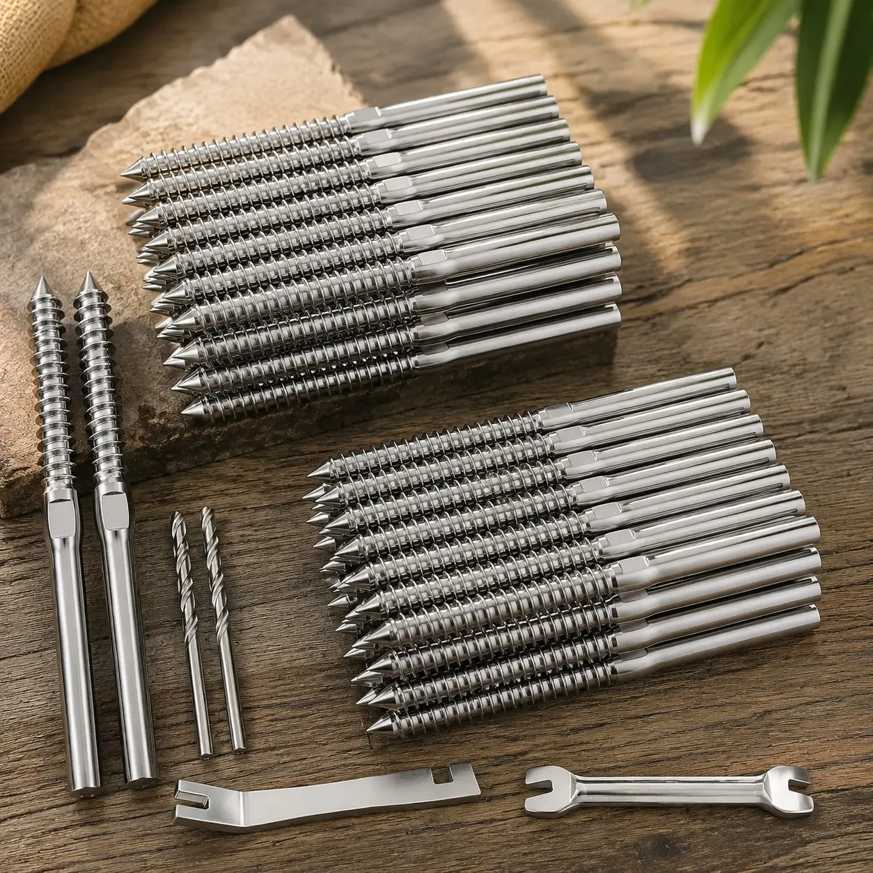 Cable Railing Kit Swage Lag Screws 60Pack for 1/8" Steel Cable