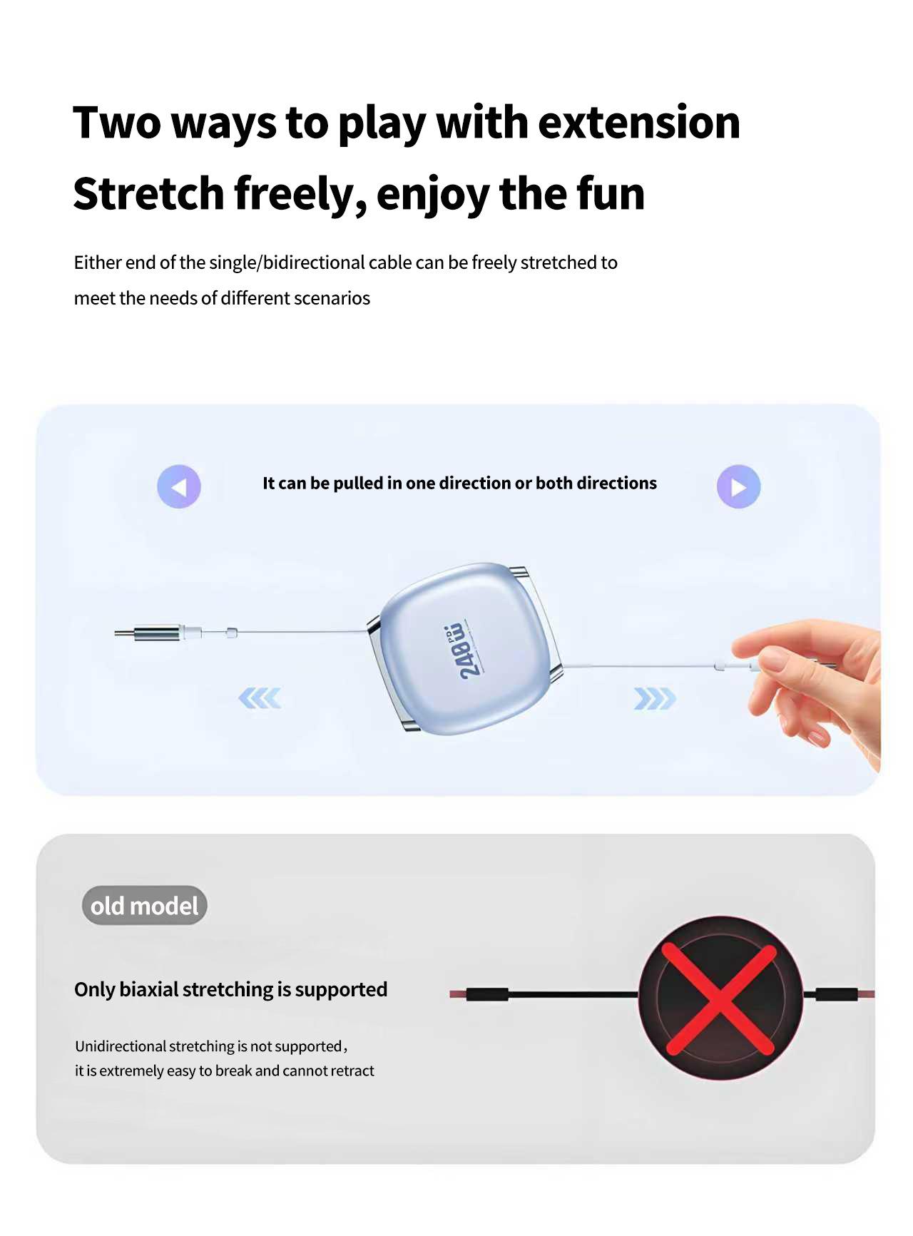 240w Retractable Fast Charging Cable USB C to C, Auto Coiling for Travel, Compatible with iPhone, Samsung, Huawei, Phone Tablet Laptop