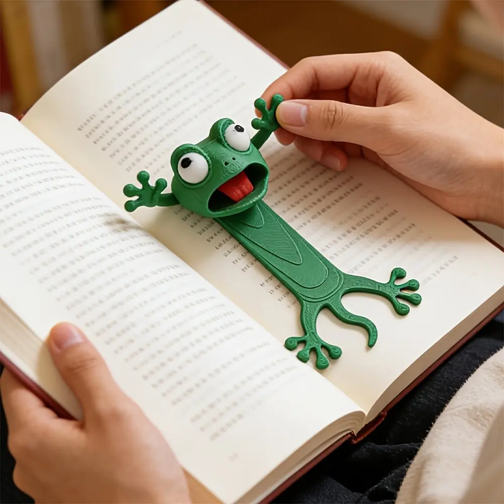 Creative 3D Stereo Sloth Frog Book Clip, Funny Cute Frog Bookmark, Novelty Cartoon Stationery, Office School Supplies, Friendship Gift