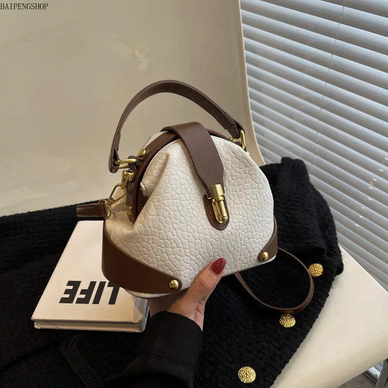 Women's Urban Simplicity Textured Shell Handbag - Elegant TPU Multiway Carry Bag for Office Party & Travel