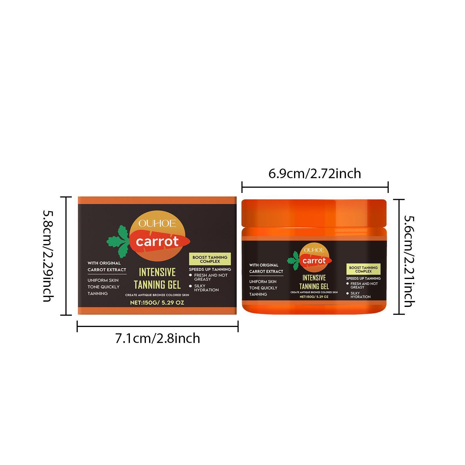 Carrot Deep Tan Gel, Waterproof Formula, Rich in Vitamin a & E, Moisturizing and Nourishing, Ideal for Beach Vacations, 1 Bottle or 2 Bottles