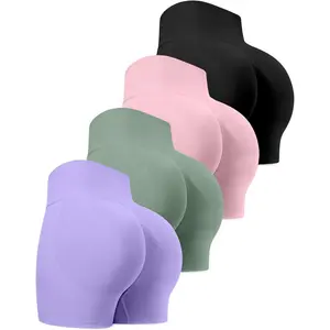 Workout Shorts Sets for Women, High Waisted Butt Lifting Scrunch Butt Sports Seamless Gym Shorts(Gift)