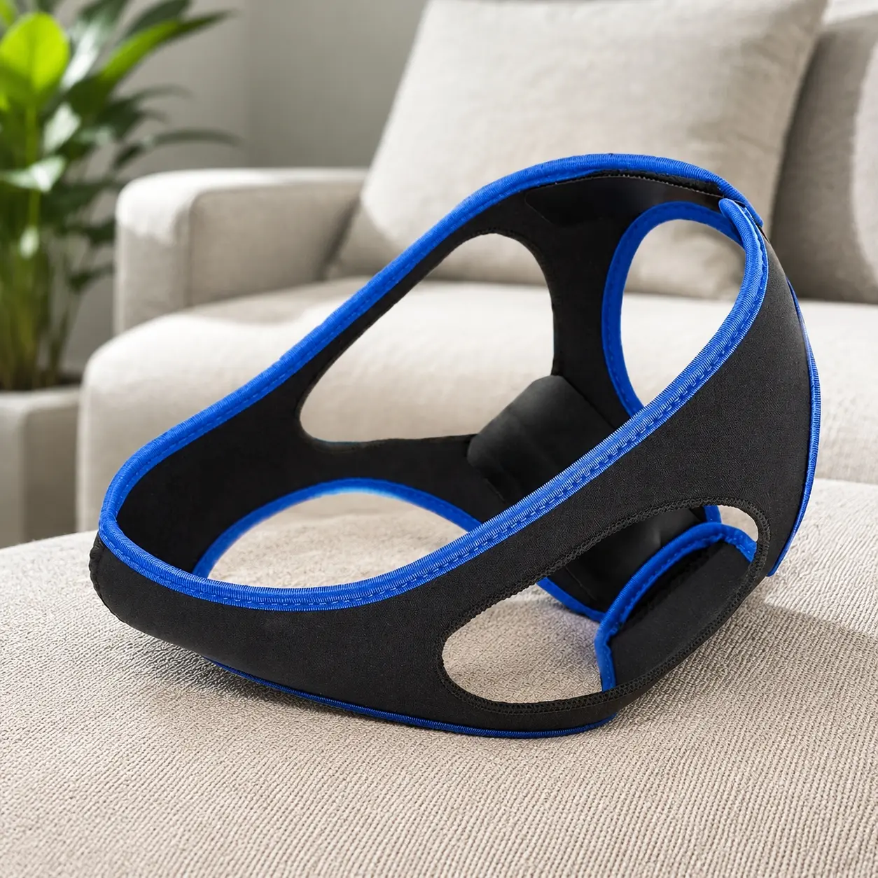 Anti-Snoring Device Adjustable Breathable Sleep Aid Men Women Stop Snoring Mouthpiece Chin Belt CPAP Nasal Solution Sleep Apnea Improvement Comfort Washable