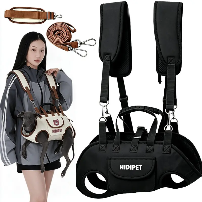 3 Ways to Wear Pet Carrier Bag, Convertible Backpack Crossbody Sling Handbag for Small Dogs Cats, Adjustable Padded Breathable Shoulder Straps with Treat Pocket, Portable Lightweight Puppy Travel Bag for Walking Hiking Vet Visits Outdoor Trips