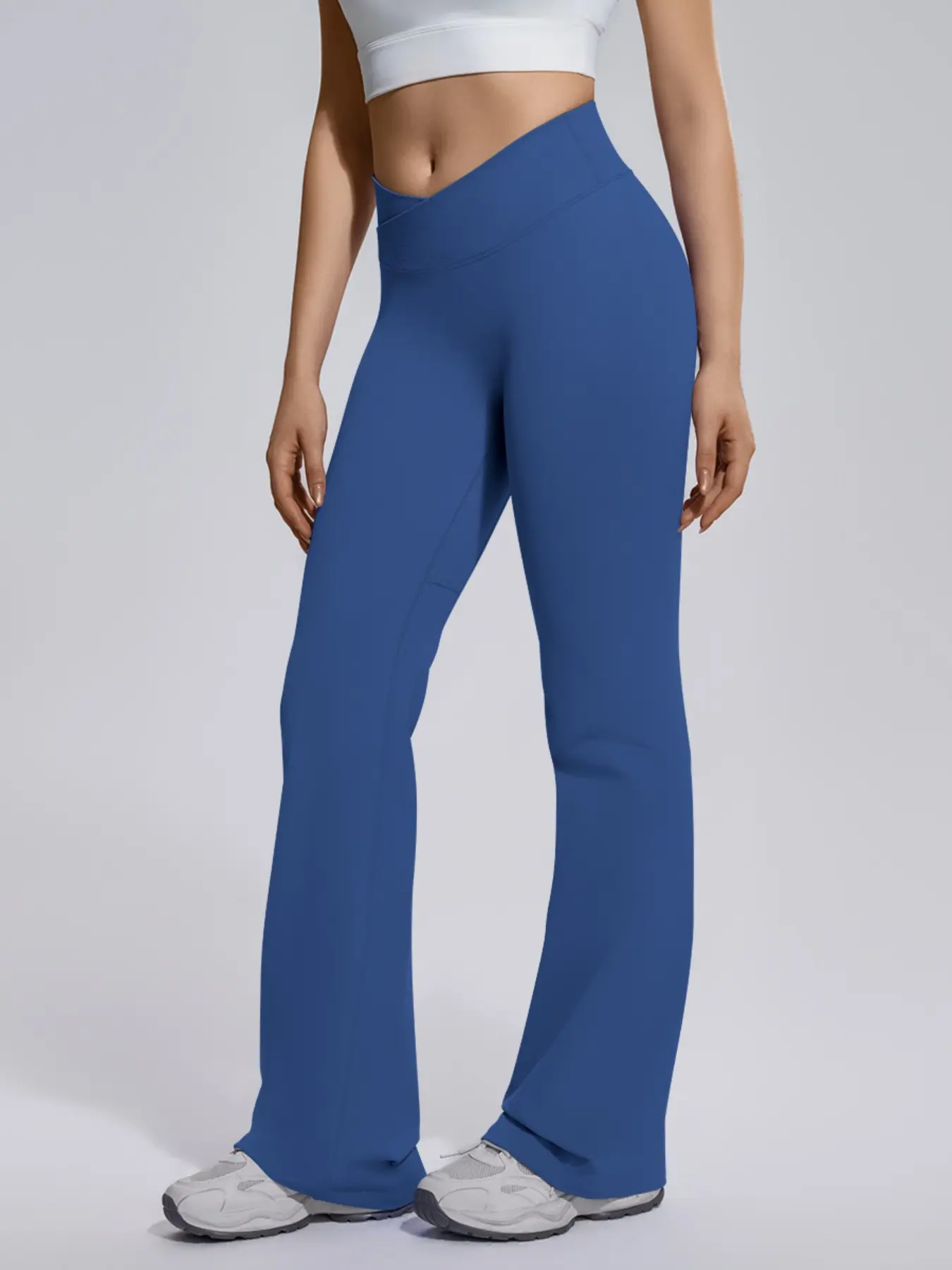 Women's Cross Waist Flare Leg Yoga Pants, High Waist Butt Lifting Bootcut Leggings, Buttery Soft Non-See-Through Stretchy Casual Workout Trousers for Yoga, Gym, Running and Daily Streetwear Outfits, Gym Yoga Clothing, Activewear Pants