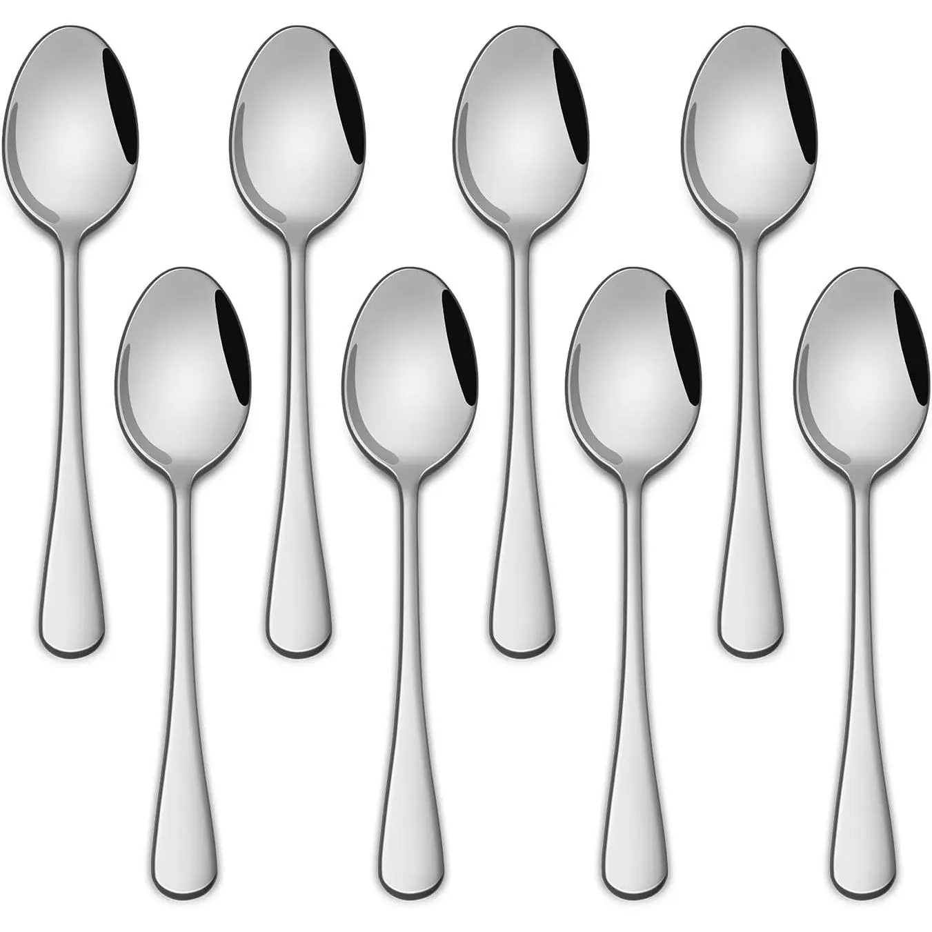 5.5 Inch Stainless Steel Small Teaspoon Set of 8, Durable Dishwasher Safe Espresso Demitasse Mini Coffee Spoons for Dessert