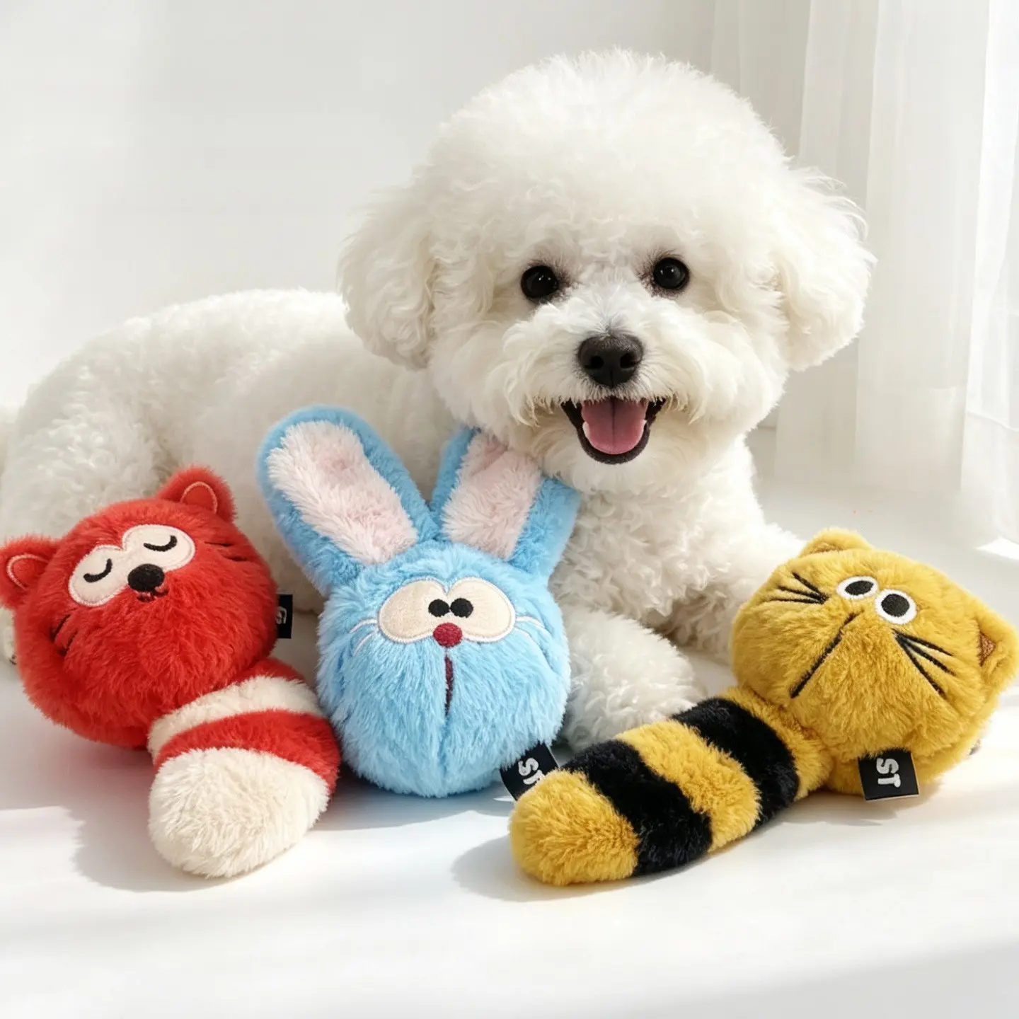 Dog Sound Ball Plush Toy, Cartoon Animal Shape with Crinkle Paper, Interactive Indoor Toy for Small Dogs, Fun and Engaging Pet Plaything