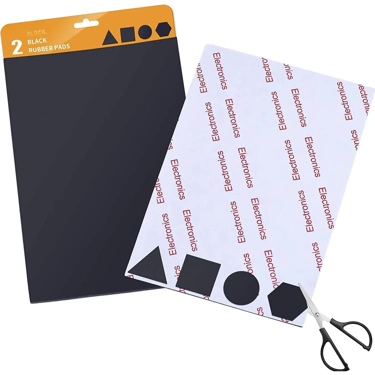Non Slip Furniture Pads, Non Skid Rubber Pads 2 count 4x6 inch Black, Non Slip Rubber Sticker, Rubber Sticky Pads for Any Furniture and Appliances