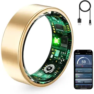 All-in-one Wellness Tracking Smart Ring, IP68 Waterproof Bluetooth 5.3 Wearable Monitor,Smart Ring for Women & Men, Fitness Tracker Ring with Heart Rate Monitor, Sleep Tracking, No Subscription Fee, Waterproof Activity Ring for iOS & Android