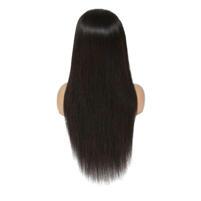 Synthetic Middle Part Long Straight Wigs with Front Lace Closure for Daily Use Party Cosplay Natural Hair Texture Lightweight Comfortable