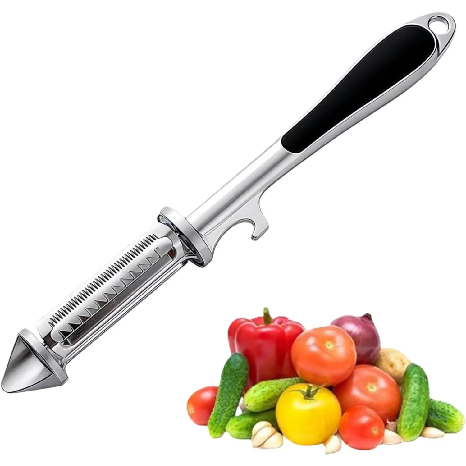5-in-1 multifunctional Peeler Kitchen,Potato Peeler, Fruit Carrot Veggie Peelers- Peels Hard & Soft Foods, Shreds, Opens Bottles, Space-Saving