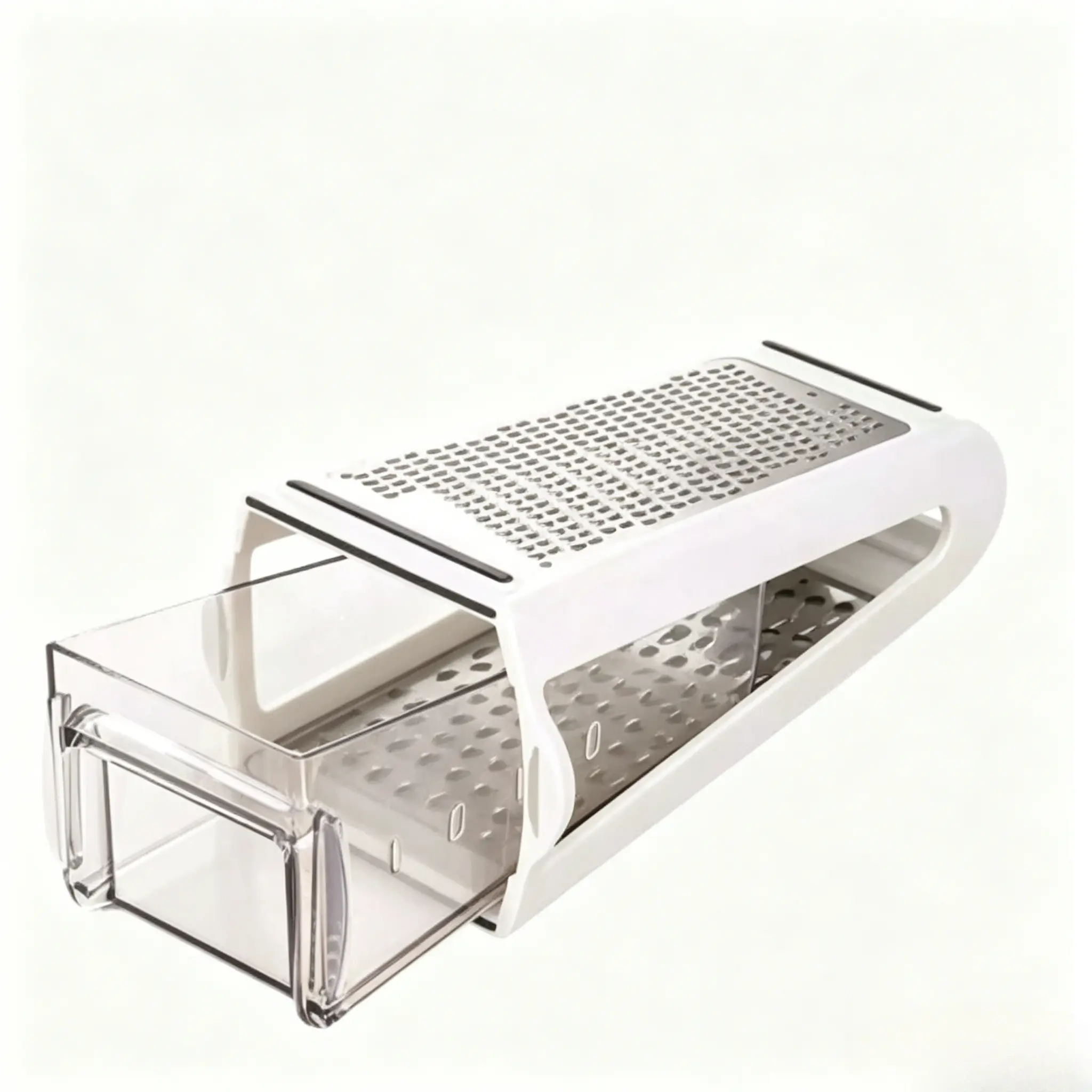 A dual-purpose cheese and butter grater/slicer—stainless steel, double-sided, durable, and designed for effortless use.