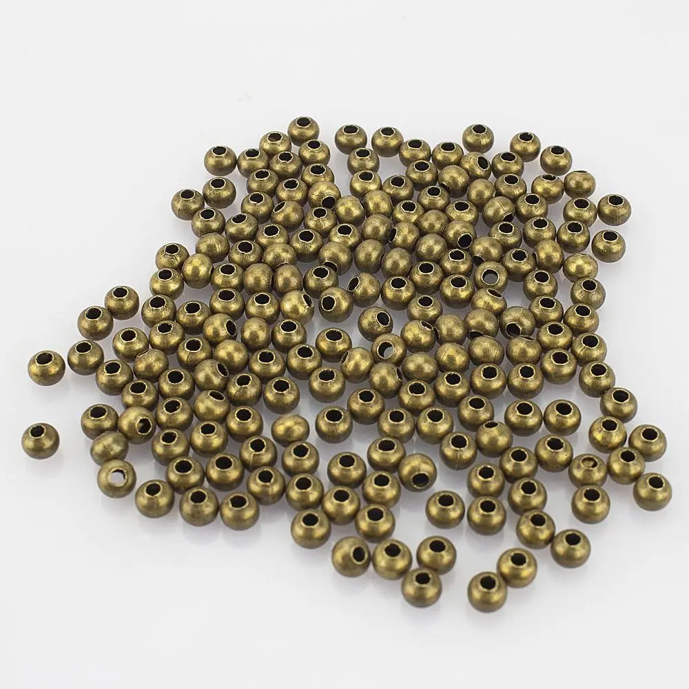 (R) Antiqued Bronze Smooth Round Metal Beads 4 mm 600 count