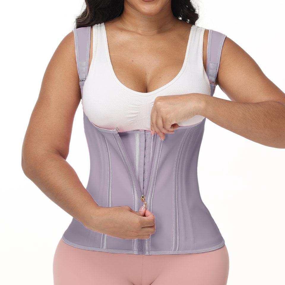 Women Waist Trainer Steel Bones Tummy Control Shapewear Premium Belly Control Body Shaper Tank Top Adjustable Shoulder Straps Vest Brazilian Faja