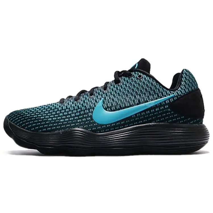 Nike Hyperdunk 2017 React Low Basketball Shoes for Men – Round Toe, Lace-Up, Black and Blue Verifiable, with credentials and supporting global authentication