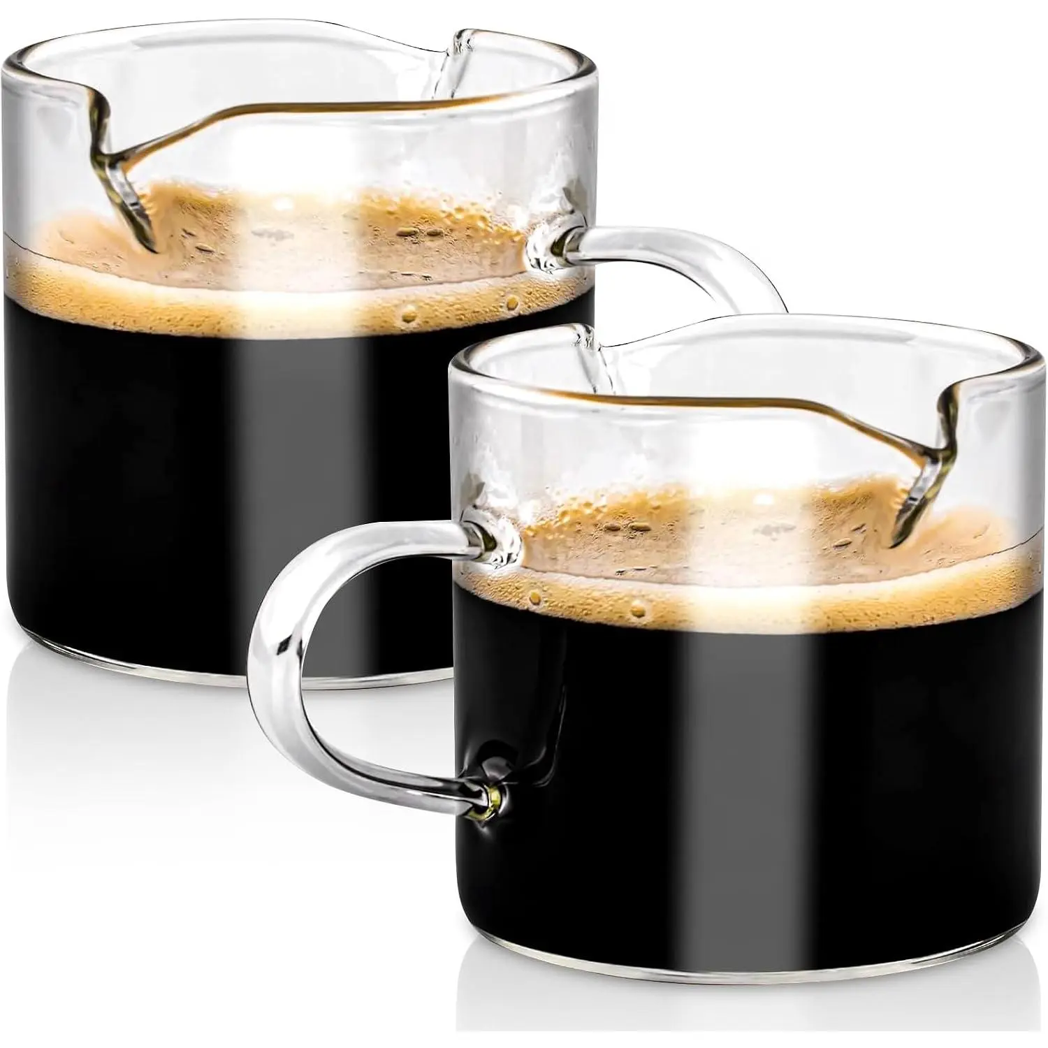 4 OZ Espresso Cups Set of 2, Espresso Shot Glass with Pour Spout Easy to Tilt Heat Resistant Ideal  for  Kitchen Office Espresso Station Coffee Making Enthusiasts Everyday Use Drinkware
